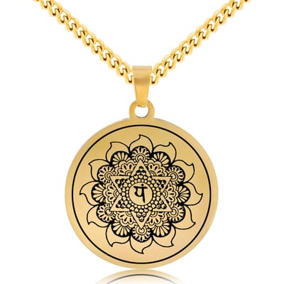 Hart Chakra (Anahata) Ketting - Goudkleurig Talisman - Roestvrij Staal - Spiritueel Cadeau - Pax Amare