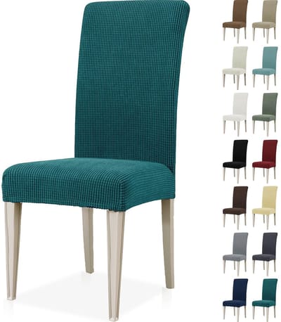 Dailygoods- Stoelhoezen Stretch - 6 Stuks - Universele Eetstoelhoezen - Verwijderbare/Washbare Hoezen - Moderne Kleuren - Elastische Stof - Eetkamerhoezen