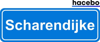 Hacebo - Plaatsnaam Sticker - 29x10 CM - Scharendijke sticker - Verkeersborden sticker - grappige cadeaus - Scharendijke