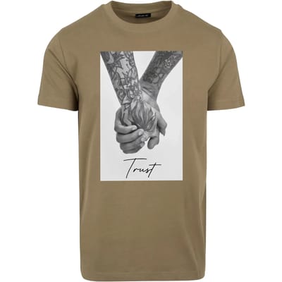 Mister Tee - Trust 2.0 Heren T-shirt - S - Olijfgroen