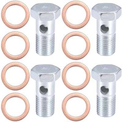 Dailygoods- Schroefset 35mm Lengte - Motorfiets Holle Schroeven - 12 Stuks - Zilveren Kleur - Precisie Bewerkt - Duurzaam Metaal - Motorfiets Bouten