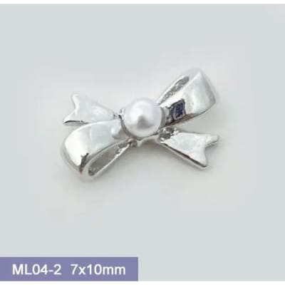 10 stuks Kawaii 3D Wit Roze Ballet Lint Strik Boog Ballerina Meisje Legering Parel Nail Art DIY Nagels Accessoires decoratie Charms 10pcs