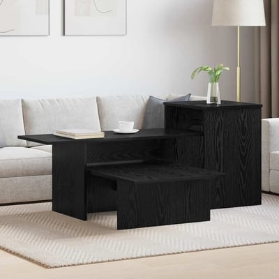 vidaXL - Wandtafel - Zwart - Eiken - 91,5 - x - 35 - x - 38,5 - cm - Bewerkt - hout