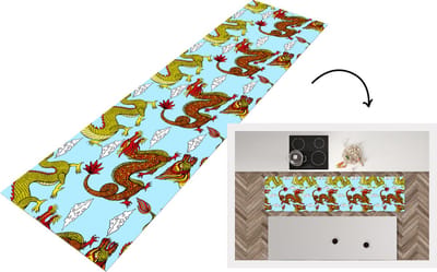Keukenloper - Loper keuken - Draak - Chinees - Patronen - 200x50 cm - Keukenloper vinyl