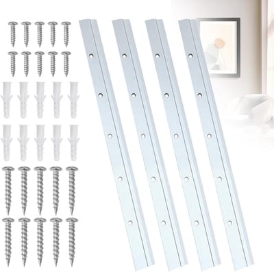 Set van 4 Z-klemmen voor ophangen, 30 cm, robuust ophangsysteem met schroeven, ideaal voor zware spiegels en fotolijsten