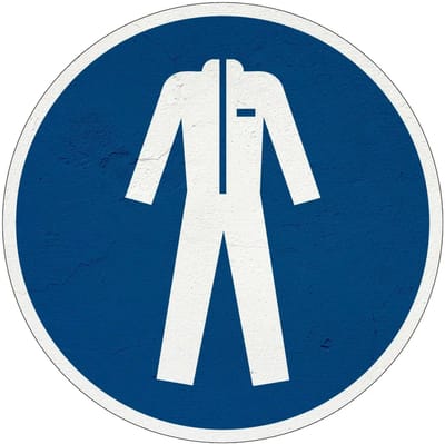 Beschermende kleding verplicht gebodsbord - M010 | Sign Again materiaal | 10 cm