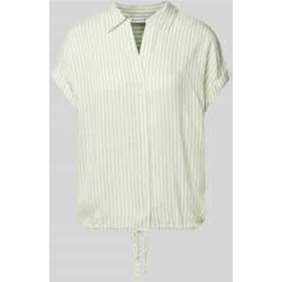 Relaxed fit blouse met korte mouwen van puur viscose met V-hals