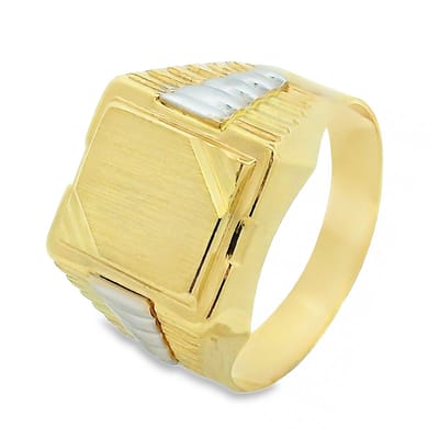 Juwelier Zwartevalk 14 karaat gouden bicolor zegelring - 170566