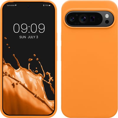 kwmobile telefoonhoesje geschikt voor Google Pixel 9 Pro XL - Hoesje met siliconen coating - Smartphone case in fruitig oranje