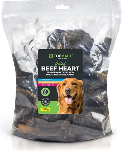 Topmast gedroogd hart - Heerlijke gezonde kauwsnack - Voordeelverpakking 2 x 1 Kilo