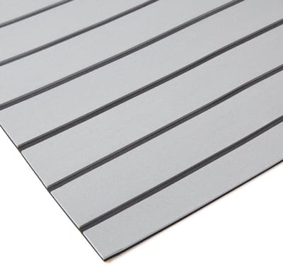Rubbermagazijn - Eva foam teak - lichtgrijs/zwart - 2400x1200 - Dikte 6mm - Antislip vloer voor boot