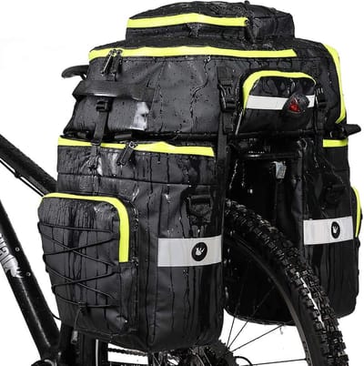 Waterdichte Fietstas - Groen - 75 Liter - Multifunctionele Fietstas met Regenhoes - Voor Fietsers en Avonturiers