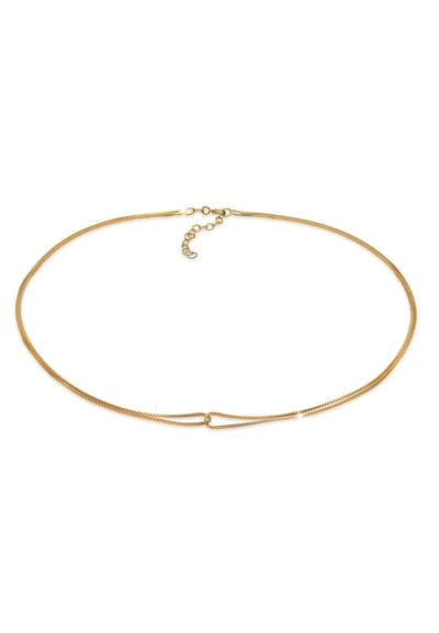 Elli - Halsketting - Dames Choker Venetiaanse Oneindigheid Verstrengeld in 925 Sterling Zilver - Dames
