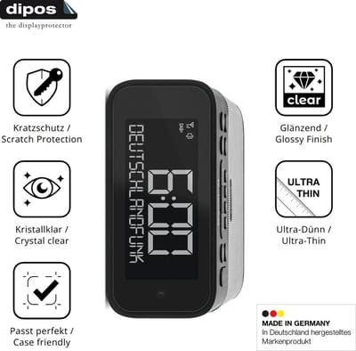 dipos – 2x Beschermfolie geschikt voor TechniSat Digitradio 52 BT | Krasbestendige & heldere Screenprotector Ultra-Thin