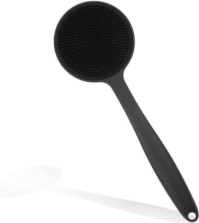 Dailygoods- Terug Scrubber Ergonomisch Ontwerp - Siliconen Badborstel - Exfoliërende Doucheborstel - Lange Steel - Huidvriendelijk - Comfortabele Grip