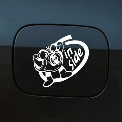 Bumpersticker - Turbo Inside - 12 X 15 - Wit