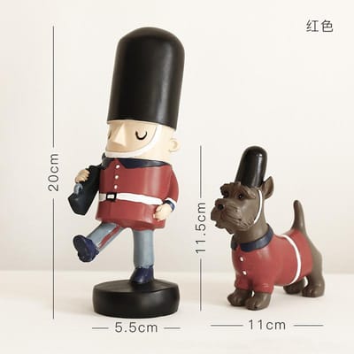 Patrouillebewakers en Honden Notenkraker Kerstdecor Houten Kerstversieringen Feestelijk Verzamelobject voor Kantoorversiering Ht239
