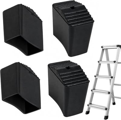 Laddervoetjes - Antislip dopjes - Veilig werken - Robuust kunststof - 40 x 20 mm - Zwart