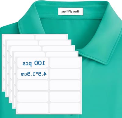 Honderd Stuks Waterdichte Naamlabels voor Kinderen, Persoonlijke Stickers voor Kleding, Geschikt voor Schooluniformen en Kinderopvang, Wasmachinebestendig