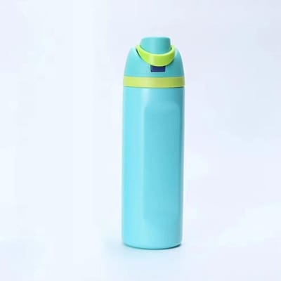 304 Roestvrij Staal One Touch Open Thermosbeker 480/720ml, Dubbelwandig Vacuüm Geïsoleerd Lekvrij Rietje Waterfles voor Reizen Sport Voertuig 16oz-450ml blauw