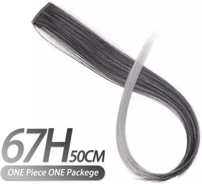 Clip in hair extension -1 stuk -Grijs Duo - plukje haar kind