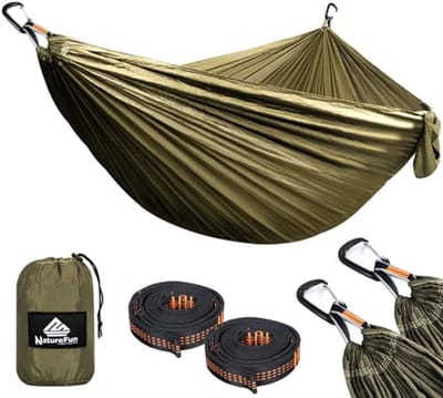 Ultralight Hangmat voor Kamperen en Reizen - 300 kg Draagcapaciteit - 300 x 200 cm - Ademend Nylon met Carabiners en Riemen
