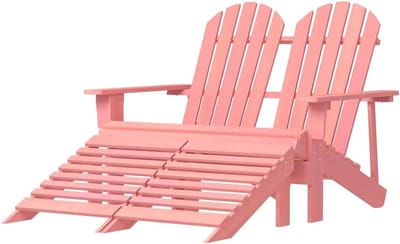 Adirondack Tuinstoel - Tweezits stoel - Buiten ontspannen - Massief dennenhout - 1195 x 1475 x 895 cm - Roze