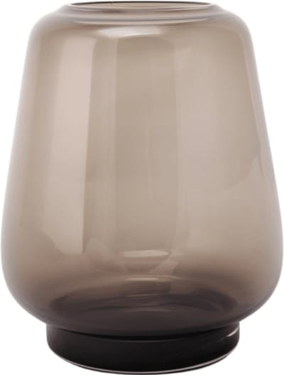 XLBoom Kuro Smooth Large Smokey - Mondgeblazen glazen vaas – Kleur Smokey grijs – Design woondecoratie