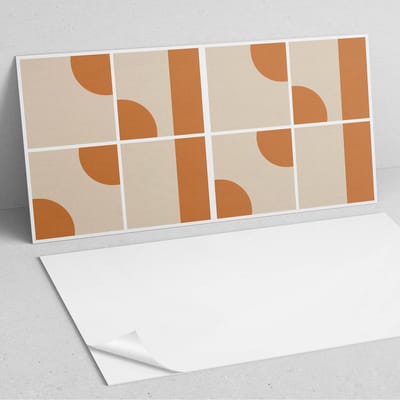 Coloray Wandpanelen Zelfklevend - Abstracte geometrische vormen PVC Wandpaneel - 100 cm x 50 cm - Oranje Wandbekleding Zelfklevend - 1 stuk - Abstractie Wandpanelen Zelfklevend - Wandpaneel Keuken - Wandpanelen Badkamer