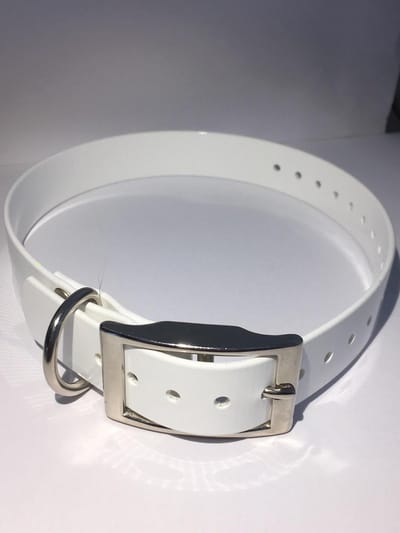 Halsband BioThane GOLD - WIT - 450mmX19mm - dubbele gesp
