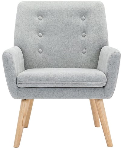 Vente-unique Fauteuil van grijze stof SERINO