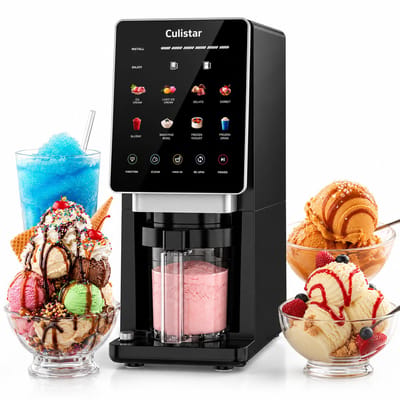 Culistar® Official 10-in-1 IJsmachine - IJsmaker - IJsmaker Voor Roomijs, Sorbet, Gelato en Slushie - Frozen Cocktails & Smoothies - Automatische Clean Functie - Kleurendisplay - Vaatwasserbestendige Bekers