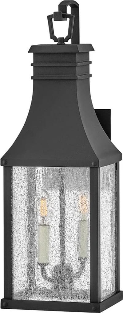 Hinkley LED Wand Buitenlamp Beacon Hill | 2X E14 Max 40W | IP44 | Dimbaar | Museum Black