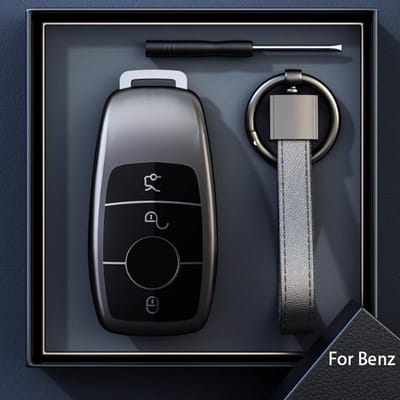 Gris Titane Pour Mercedes Benz Classe E C S Glc E200 E400 E63 W213 S550 S560 C260 A200 Housse de Protection pour Clé de Voiture Intelligente à Distance Fob gray