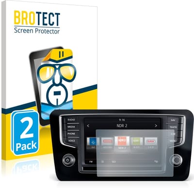 BROTECT - Screenprotector voor Volkswagen Sharan 2015 Composition Media 6.5" 2015 - Folie Beschermfolie transparant 2 Stuks