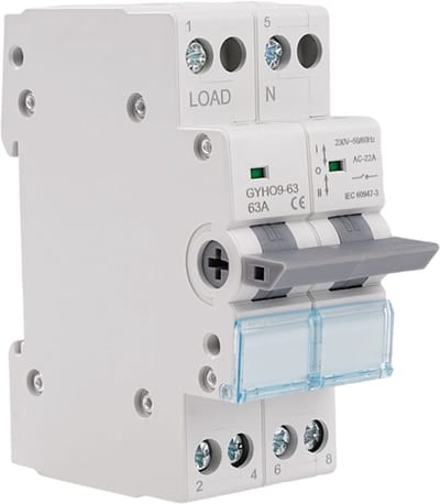Handmatige Transfer Schakelaar - Power Transferschakelaar - 4P 63A 400VAC - Omschakelaar voor wisselen tussen twee stroombronnen - stroomonderbreker - Transfer Schakelaar