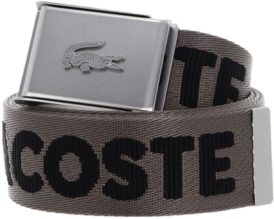 LACOSTE Riem Jacquard Webbing Belt W90 Morel Noir Bruine
