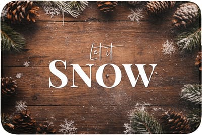 Badmat 90x60 cm - Antislip - Sneeuw - Houtlook - Quote - Let it snow - Badmatten voor badkamer - Badkamermat - Douchemat - Badkamer mat