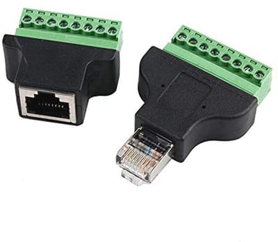 RJ45 naar 8-pins terminal blok adapter voor LAN netwerk Ethernet