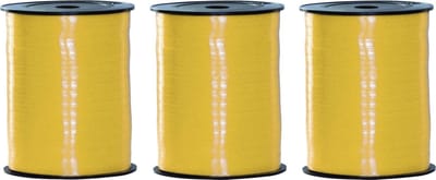 Sierlint of cadeaulint - 3x - geel - dun - 500 meter x 0.5 cm - Feestartikelen en versiering