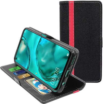 ebestStar - Hoes geschikt voor Huawei P40 Lite (2020), Wallet Etui, Book case hoesje, Zwart