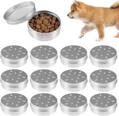 12 Stuks Aluminium Geurdozen voor Honden met Ventilatie, 60ml Training Boxen voor Hondengeur, Draagbare Trainingsaccessoires voor Honden, Ideaal voor Training en Geurtraining