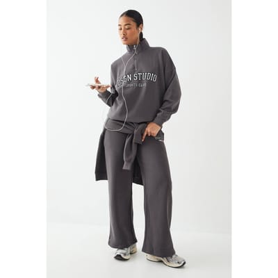 Dames Petite Dsgn Studio Applique Rechte Pijp Joggingbroek | Houtskool | Maat: XS