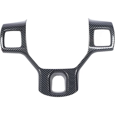 Stuurwiel Cover Trim Koolstofvezel Patroon Interieur Decoratie Stuurwiel Knop Frame Trim gray