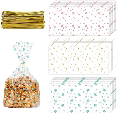 Geschenkzakje Transparant - Cadeauzakje Papier - Cadeauzakjes Organza - Snoepzakje - Bloem - 1 Stuk