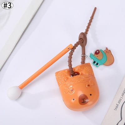Jouets créatifs en bois de poisson Capybara, porte-clés mignon Capybara, pendentif de clé de voiture Kawaii pour sac, jouets anti-stress pour enfants et adultes B white