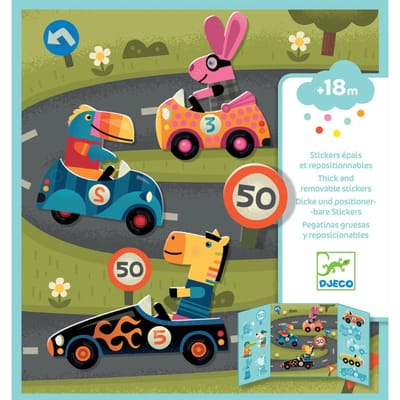 DJECO herbruikbare stickers cars 18 mnd+