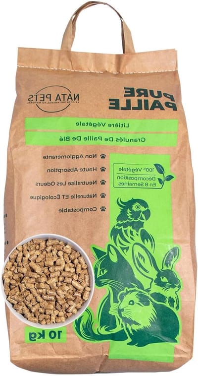 Dierenstrooisel Tarwestro - Natuurlijke Korrels - Hygiënisch Verblijf - Hoge Absorptie - 10 kg / 17 L - Natuurlijk
