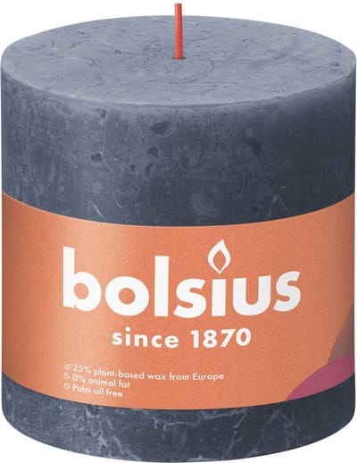 Bolsius Stompkaars Twilight Blue Ø100 mm - Hoogte 10 cm - Blauw/Grijs - 62 Branduren
