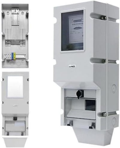 Tellerbehuizing met slot - Stroommeterkast Meterkast - Stroom meten - IP65 spatwaterdicht - 602mm x 230mm x 190mm - Grijs